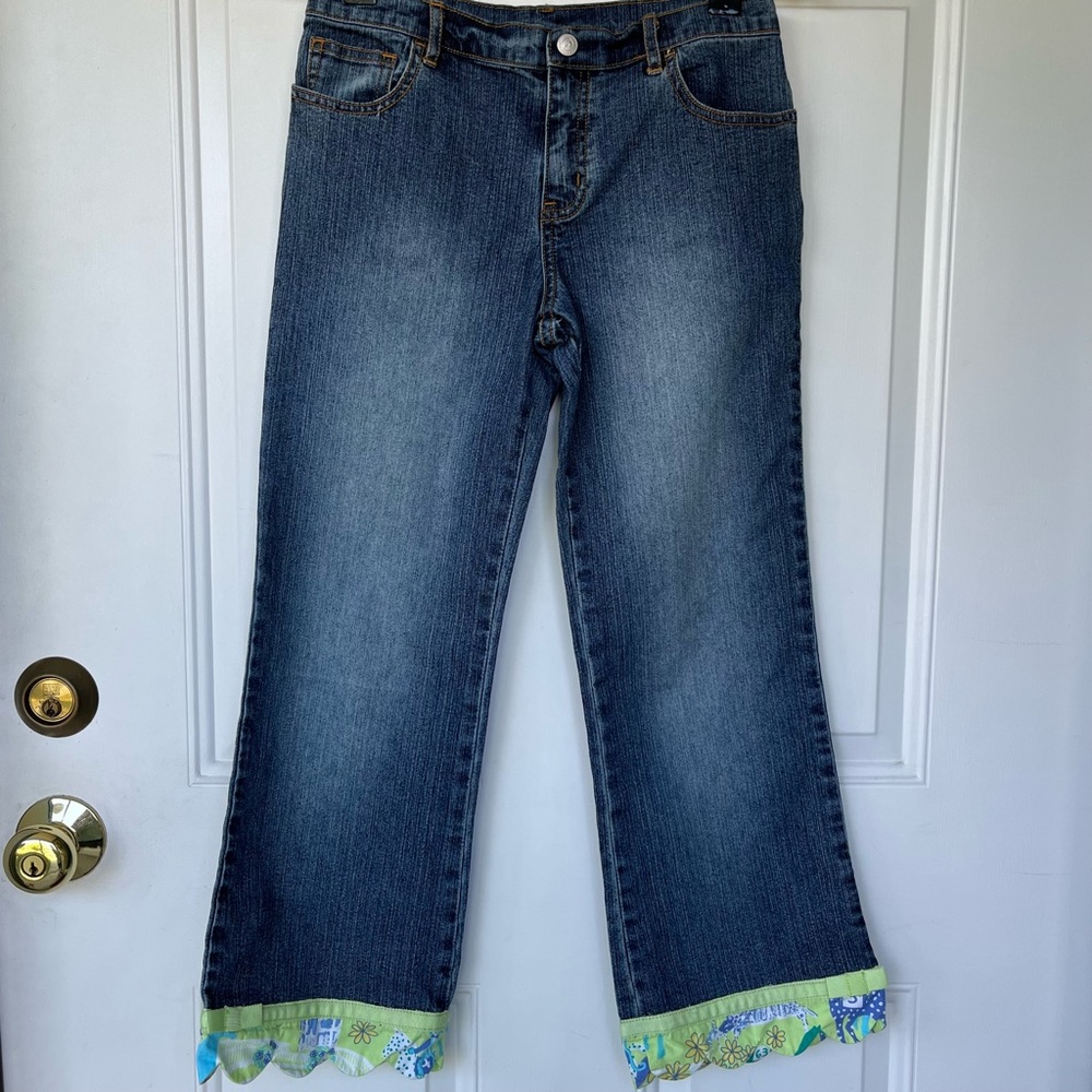 •Lilly Pulitzer• Girl’s  "Derby" Scallop Hem Jeans - Size 10